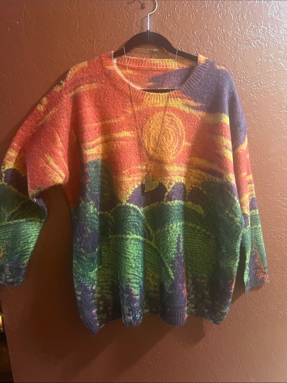 Multicolor Women's Pullover Sweater - Bright Pattern
